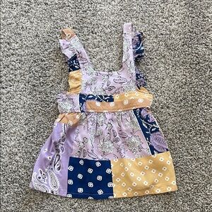 Wrangler Kids Patchwork Dress - Purple, Blue, Yellow